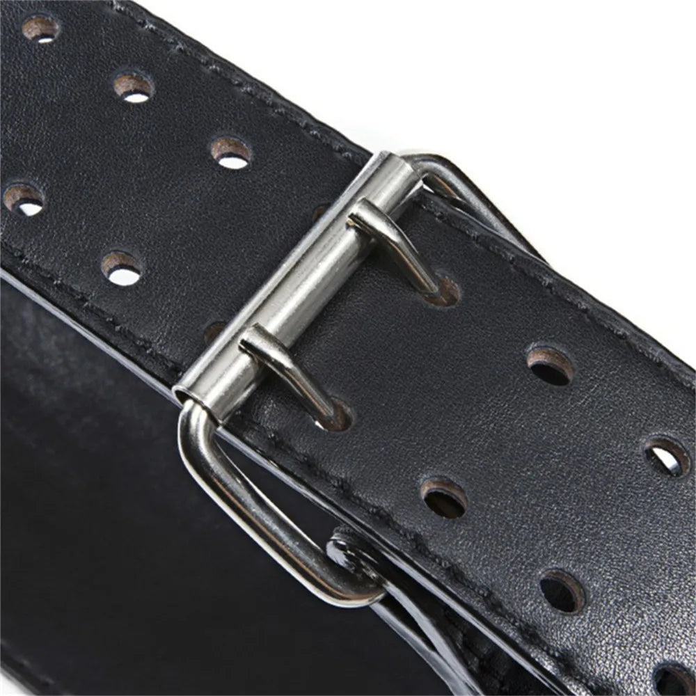 Adjustable Leather Back Brace for Gym & Office - Professional Weightlifting Belt with Spine Support, Squats/Deadlifts Ready