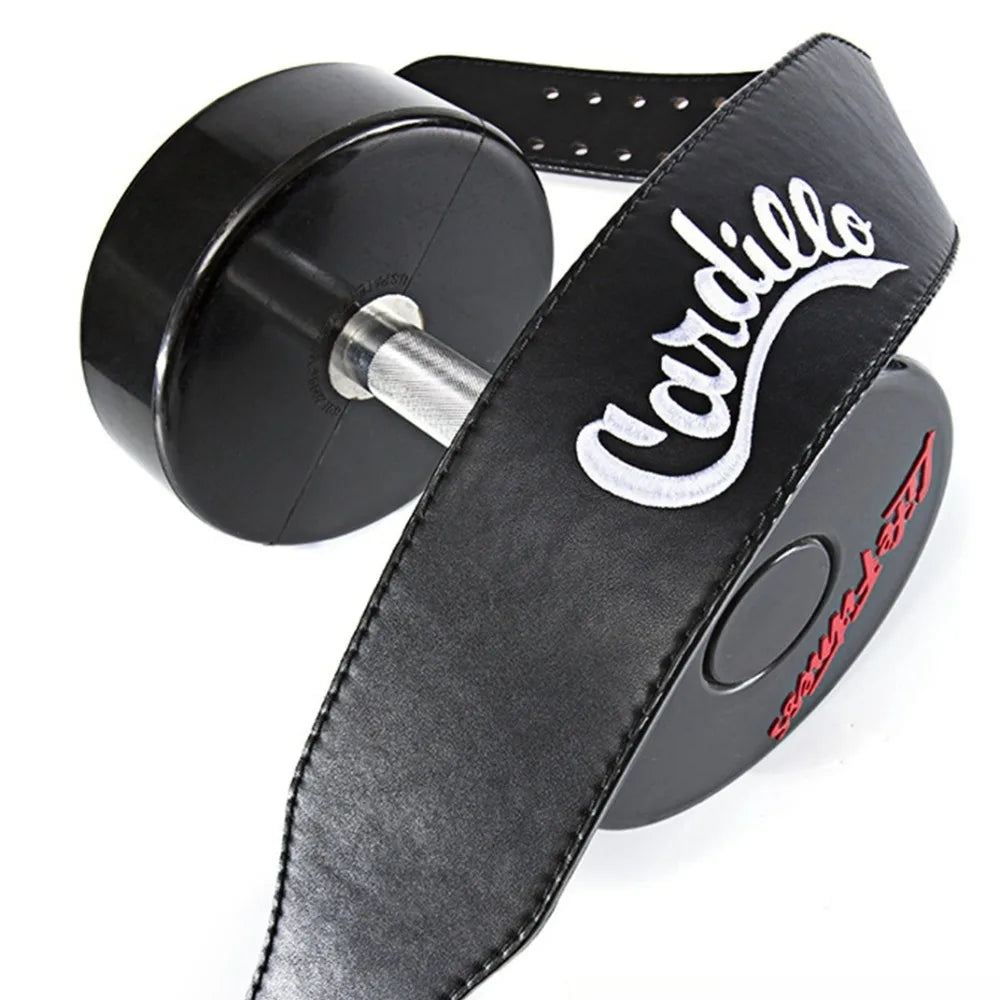 Adjustable Leather Back Brace for Gym & Office - Professional Weightlifting Belt with Spine Support, Squats/Deadlifts Ready